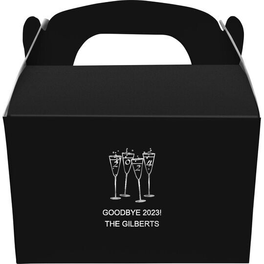 2024 New Years Glasses Gable Favor Boxes